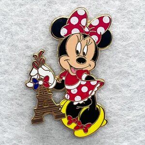 🔮 5/$25 Disney Paris Minnie Mouse Holding The Eiffel Tower Pin